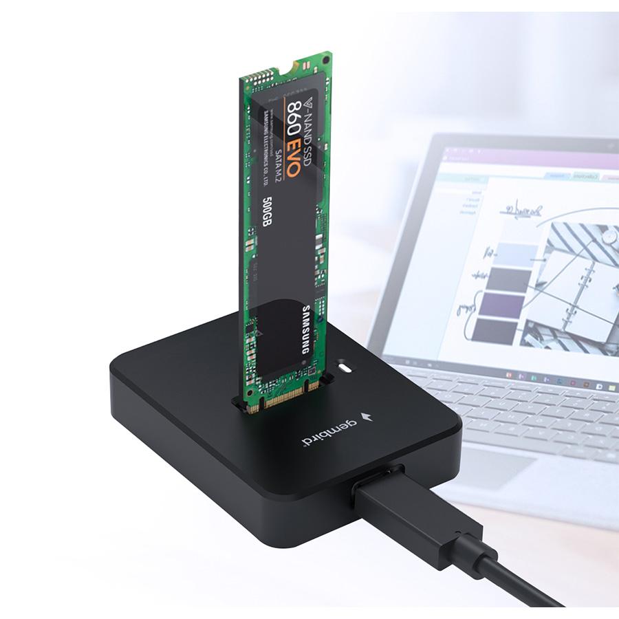 Gembird Postolje za M.2 Sata& NVME SSD drive docking station Type-C, DD-U3M2, Crno