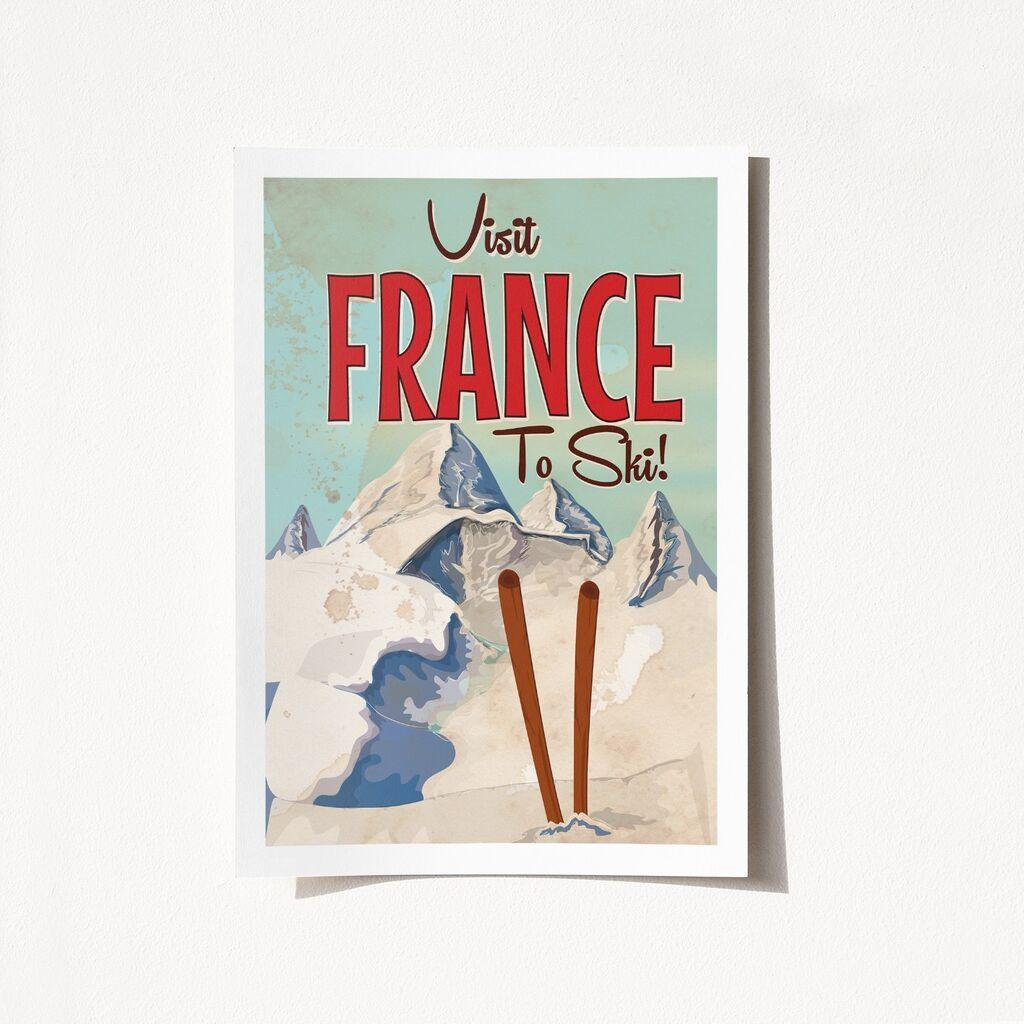 Wallity Poster Visit France To Ski-1952, 29,7x42 cm