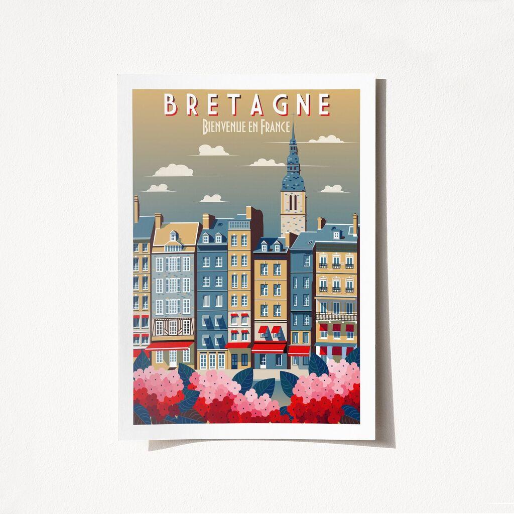 Wallity Poster Bretagne Bienvenue En France-1955, 29,7x42 cm