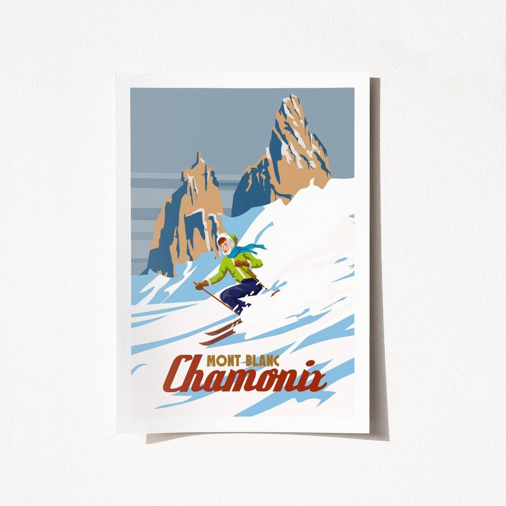 Wallity Poster Mont Blanc Chamoni-1951, 29,7x42 cm