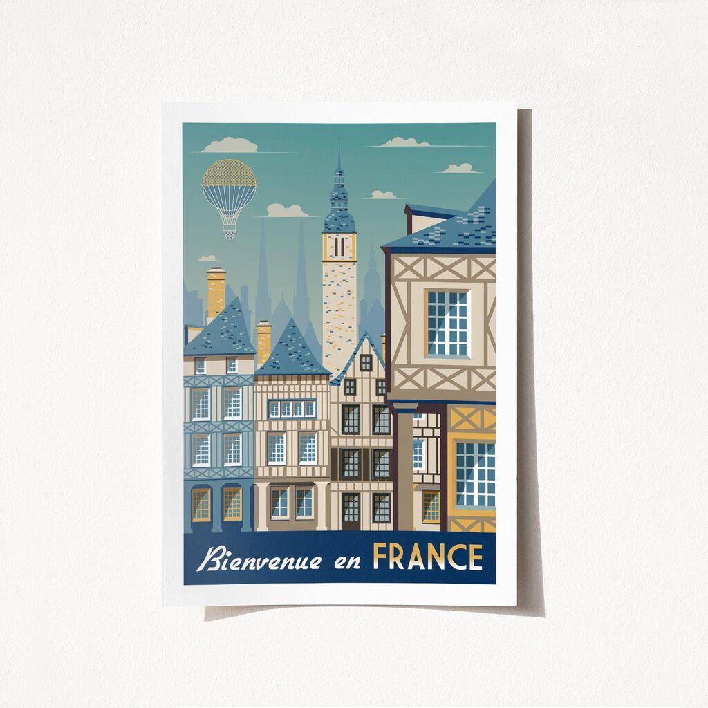 Wallity Poster Bienvenue En France-1959, 42x59,4 cm