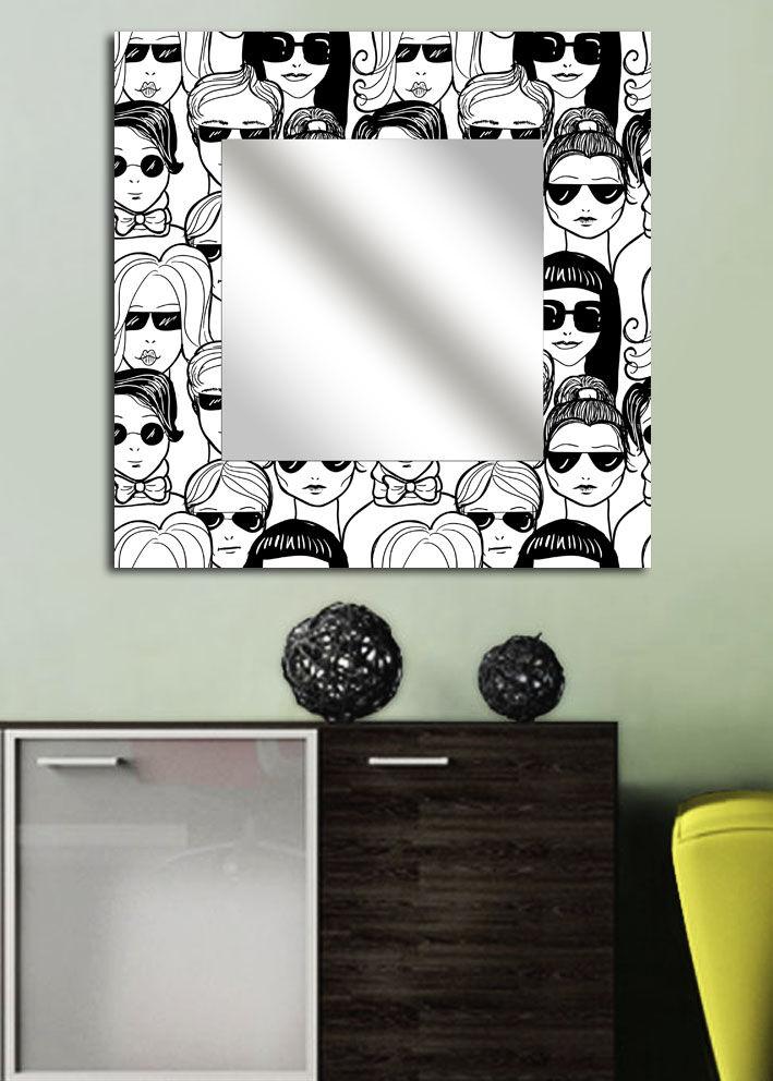 Zidno ogledalo MA-30, 50x50 cm, šareno