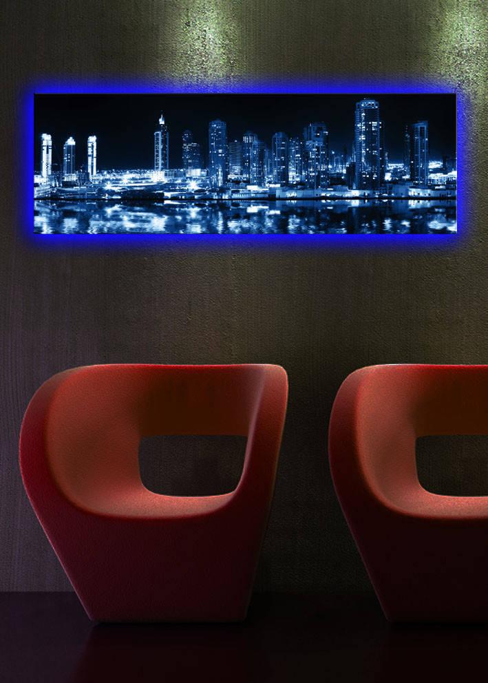 Slika na platnu Wallity sa LED osvetljenjem 30x90cm