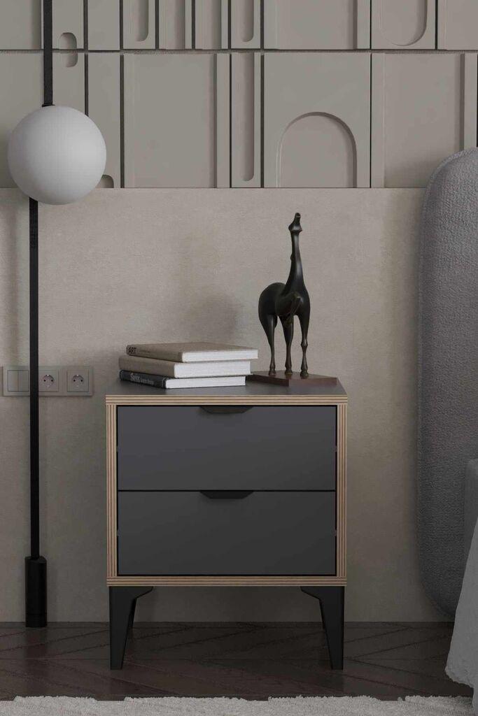 Noćni ormarić Hanah Home Arden, 45 x 52 x 40 cm, antracit