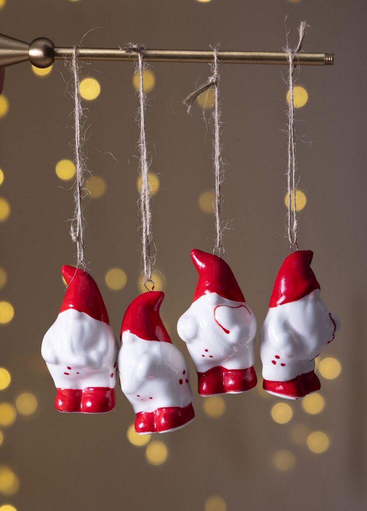 Aberto Design Set ukrasnih predmeta SUS0169, 4 dijela, Crvena i bijela