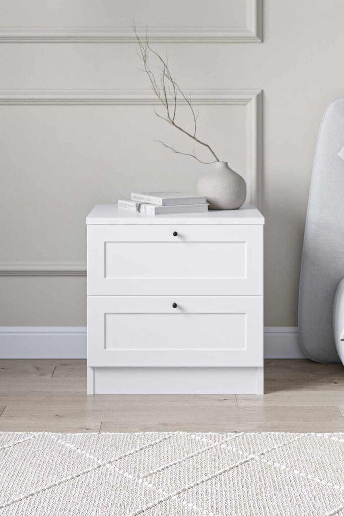 Hanah Home Noćni ormarić Terra, 50 x 42 x 51 cm, Bijela