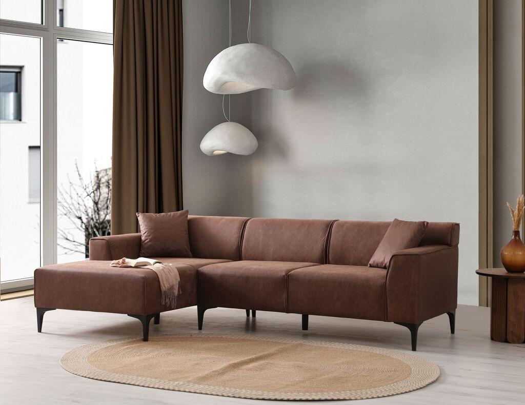 Atelier del Sofa Kutni set Novi Petra L Kutni, 250x69x145cm, Smeđa