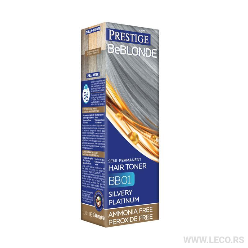 Prestige Polutrajni toner za kosu BE BLONDE Srebrnasto platinast, 100 ml