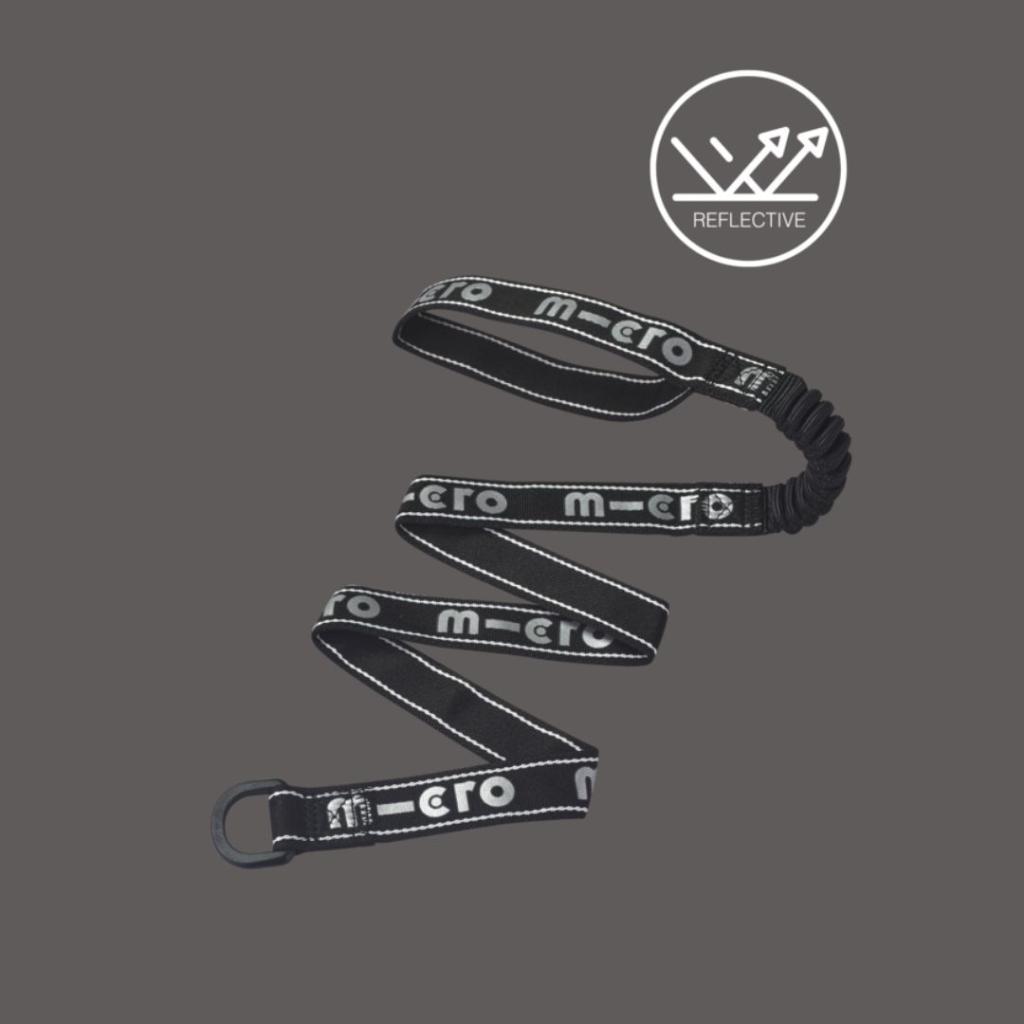 Micro Traka za vuču romobila Pull & Carry Elastic Reflective, Crna