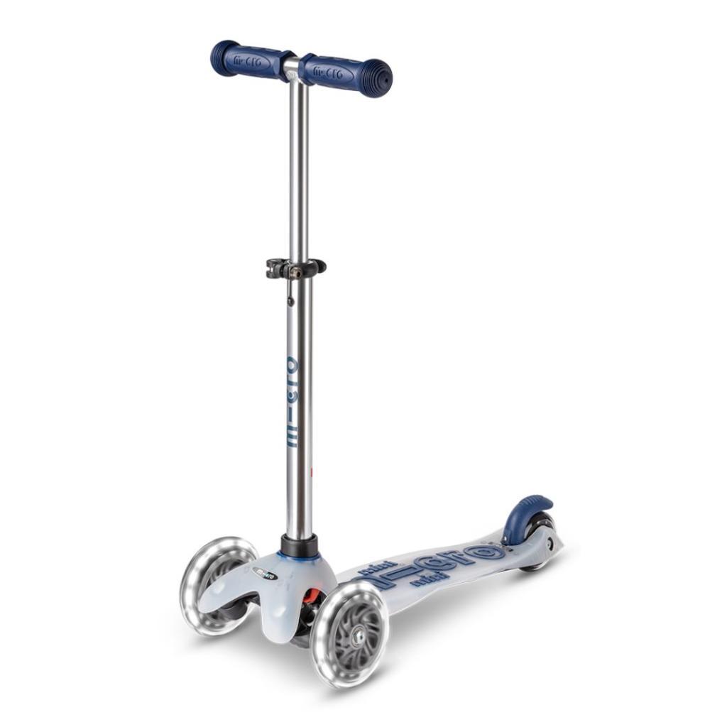 Micro Romobil Mini Deluxe Flux LED Navy, Bijelo-plavi