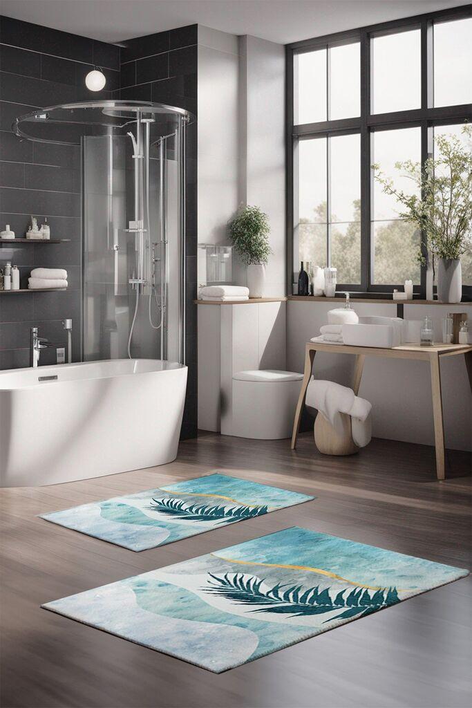 L'essentiel Maison set prostirki za kupatilo CT-5424, plavo-zelena