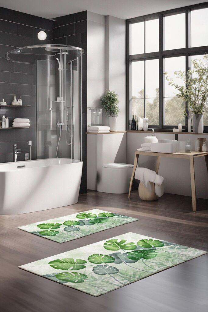 L'essentiel Maison Set Otirač za kupatilo CT-5310, zeleno-bijeli