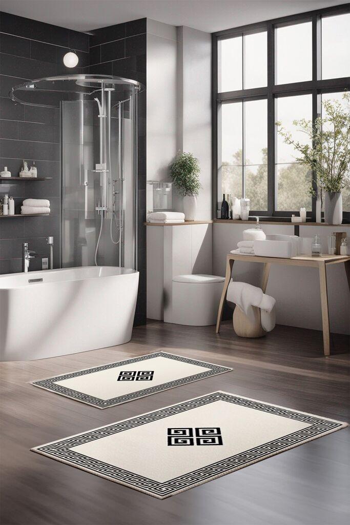 L'essentiel Maison Set Podloga za kupatilo CT-5070, Krem-crni