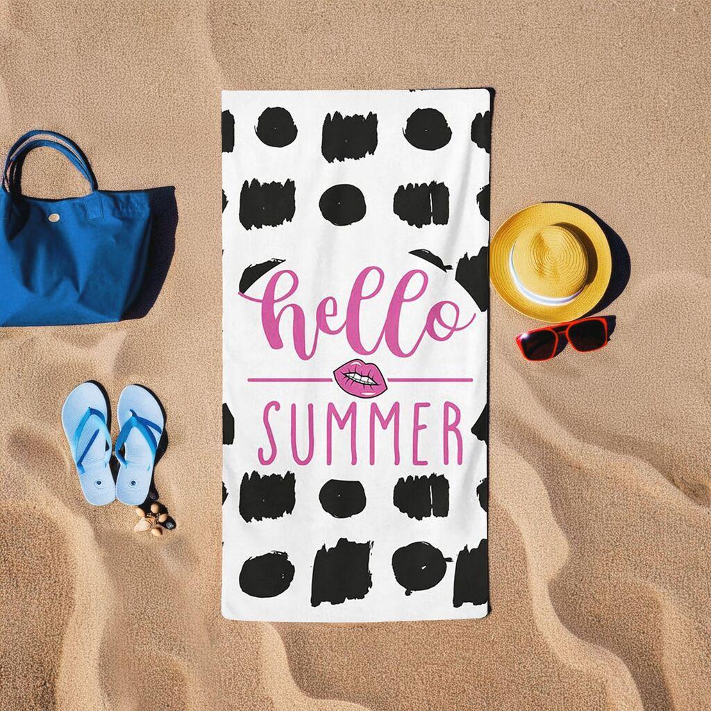 L'essentiel Maison Ručnik za plažu Hello Summer, 75x150 cm, crni