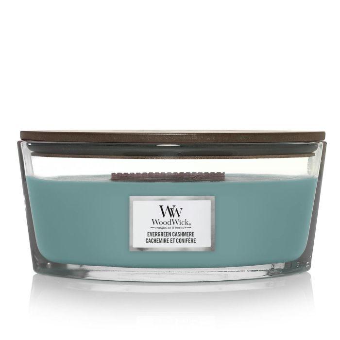 Woodwick Mirisna svijeća Classic Evergreen Cashmere, elipsa
