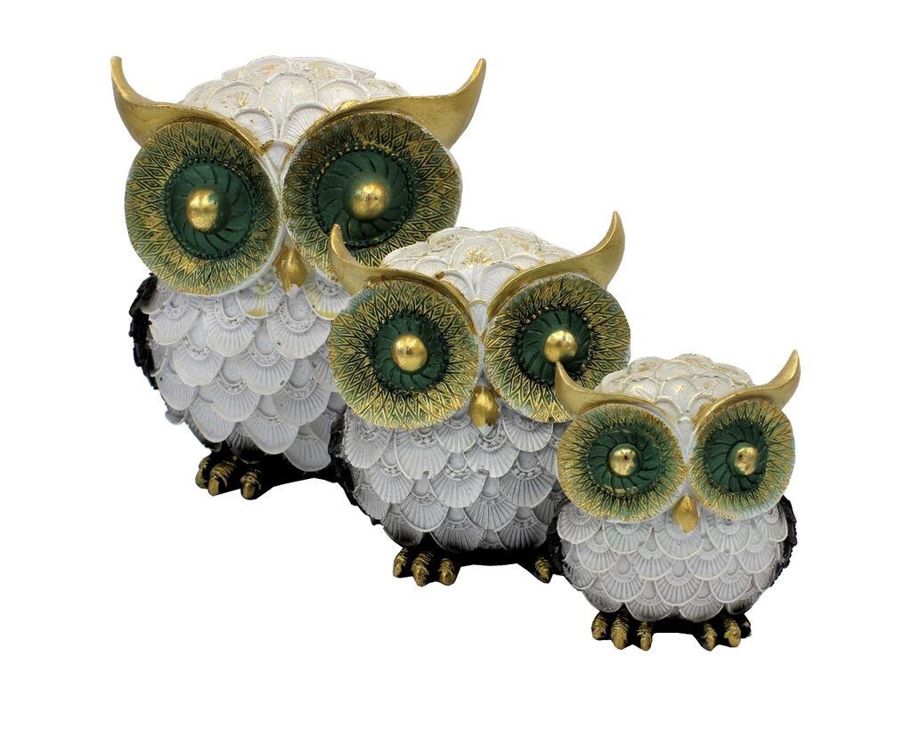 Dekorativne figure Sove 89860004, 3 komada