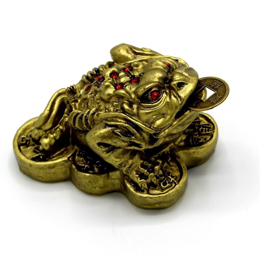 Feng Shui tronoga žaba 9137150, Zlatna