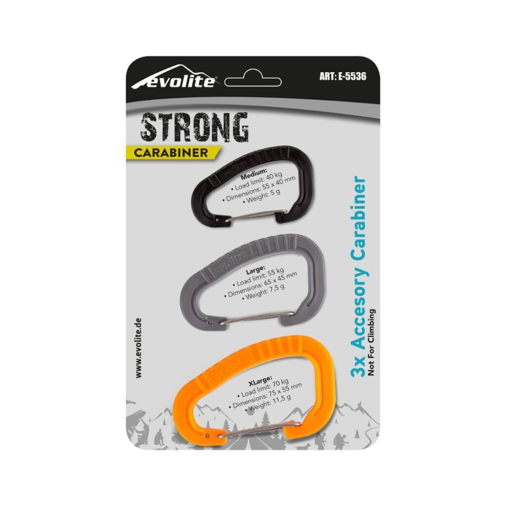 Evolite Strong Carabiner, 3 komada
