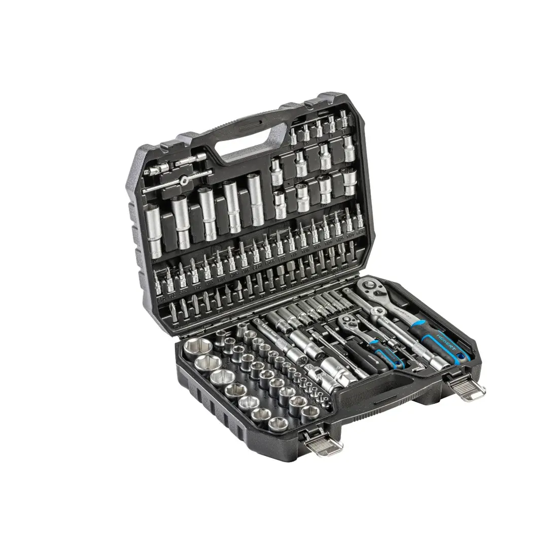 Hoegert 112-dijelni set nasadnih ključeva 1/4 1/2  HT1R232, Crni