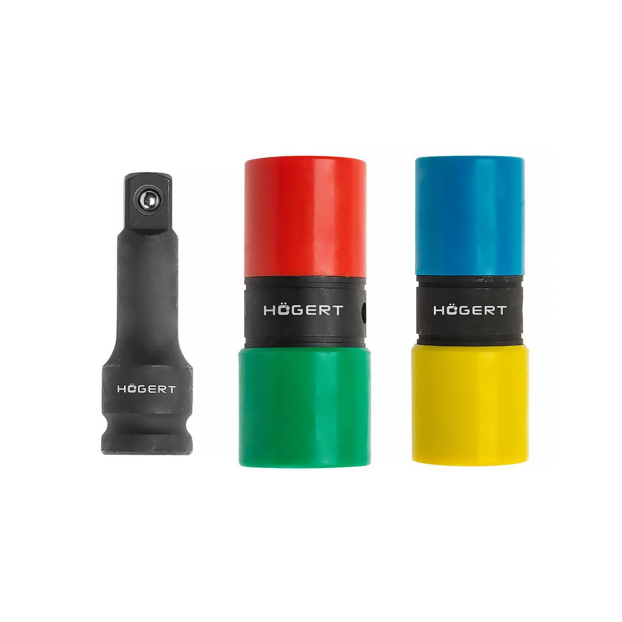 Hoegert Set udarnih nasadnih ključeva gedora HT4R006, Šareni