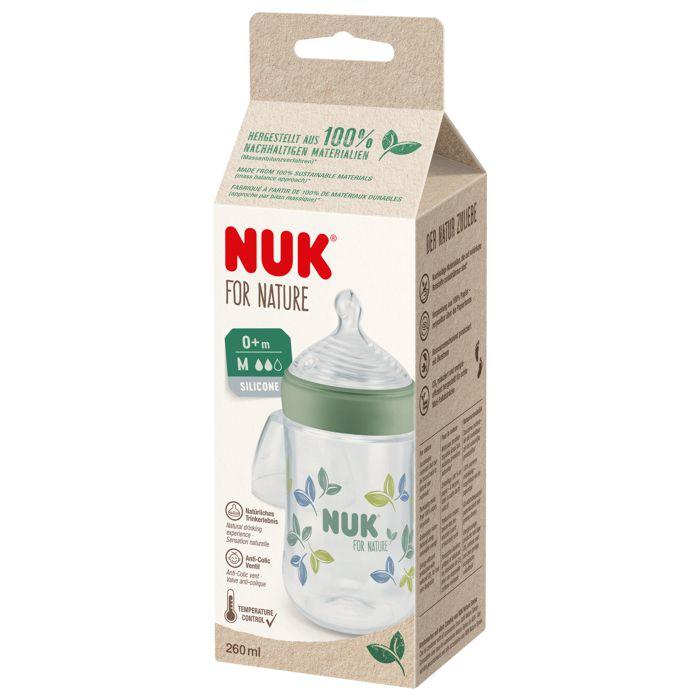 NUK For Nature Bočica sa indikatorom temperature PP 260 ml, Zelena