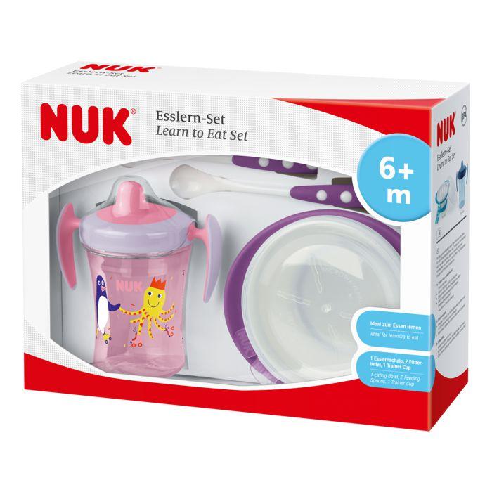 NUK Set za učiti jesti Djevojčica, Roze