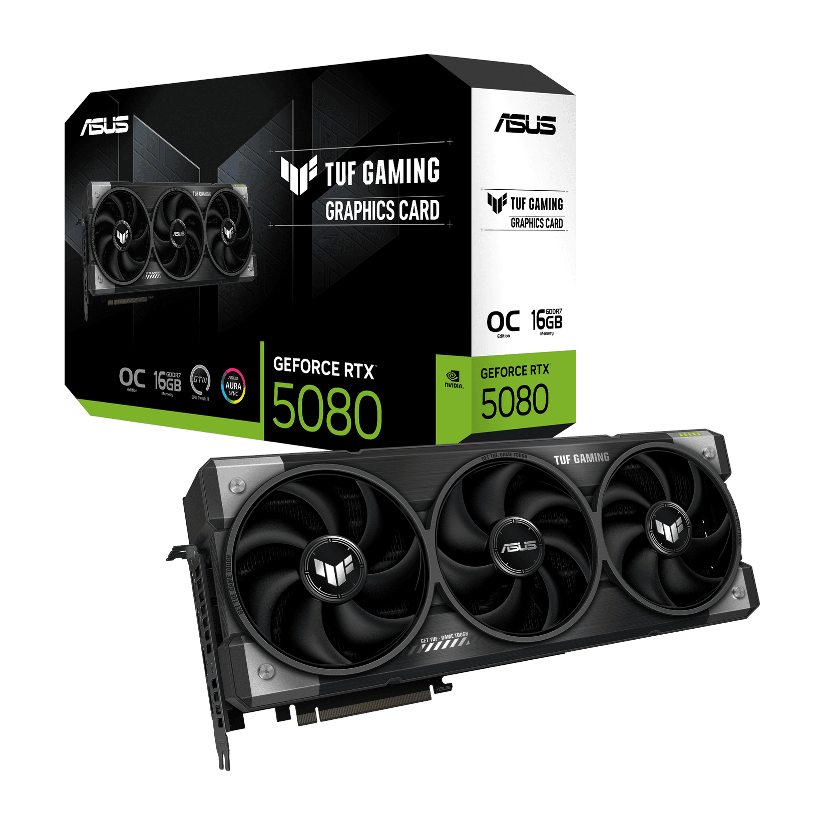 ASUS grafička kartica GeForce RTX 5080 TUF Gaming, 16GB, tamno siva