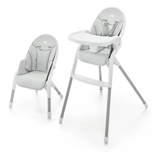 Kinderkraft Trpezarijska stolica Dinnly Light, do 15 kg, siva