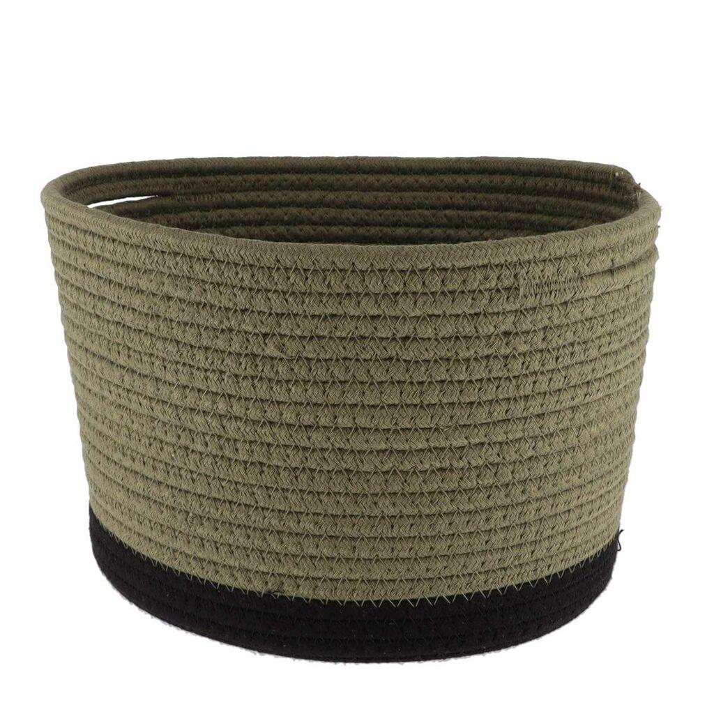 Tendance Pletena košara, 28x22.5 cm Khaki, Crna