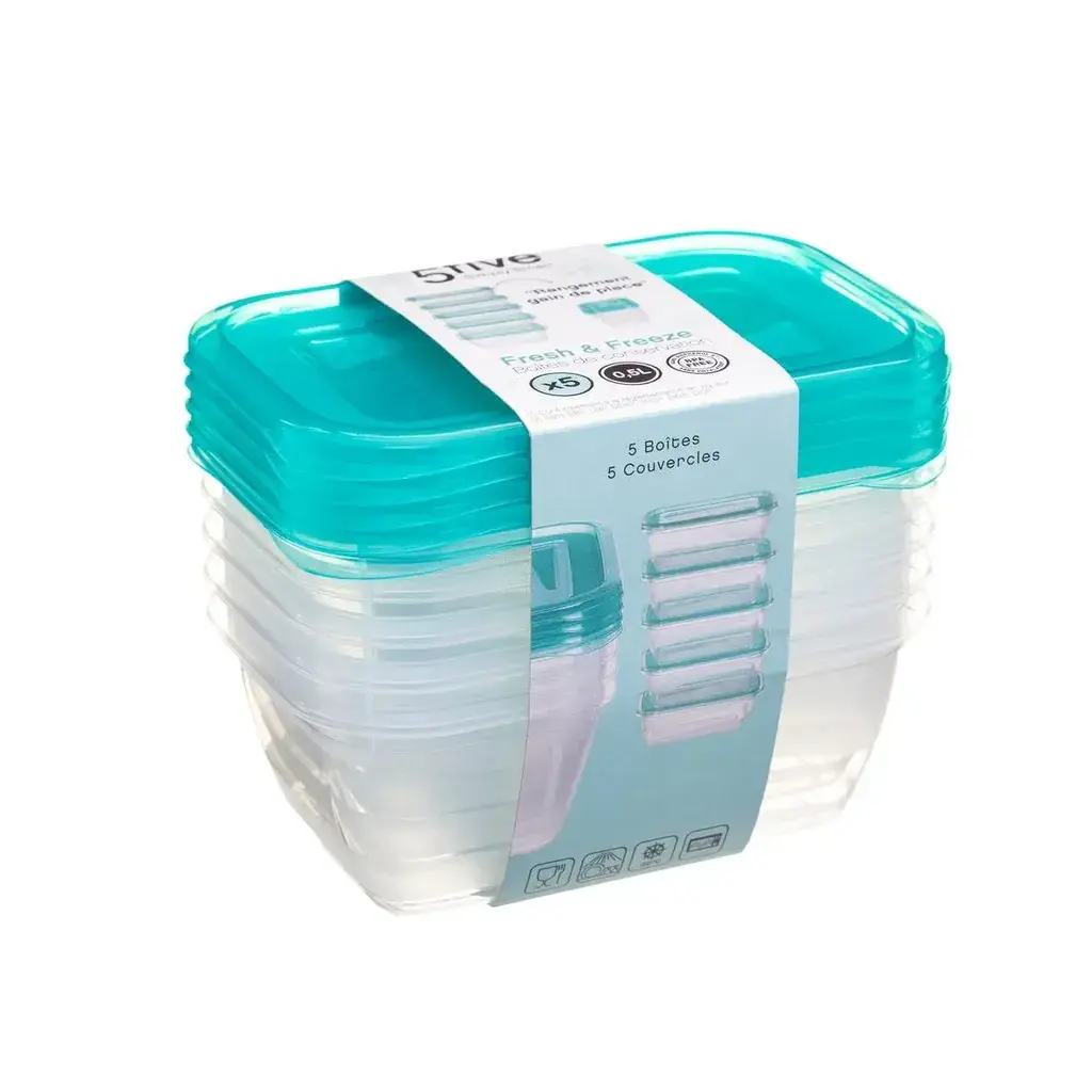 Five Posuda za hranu, 0.5 l, 5 Komada, 15x10x5.2 cm