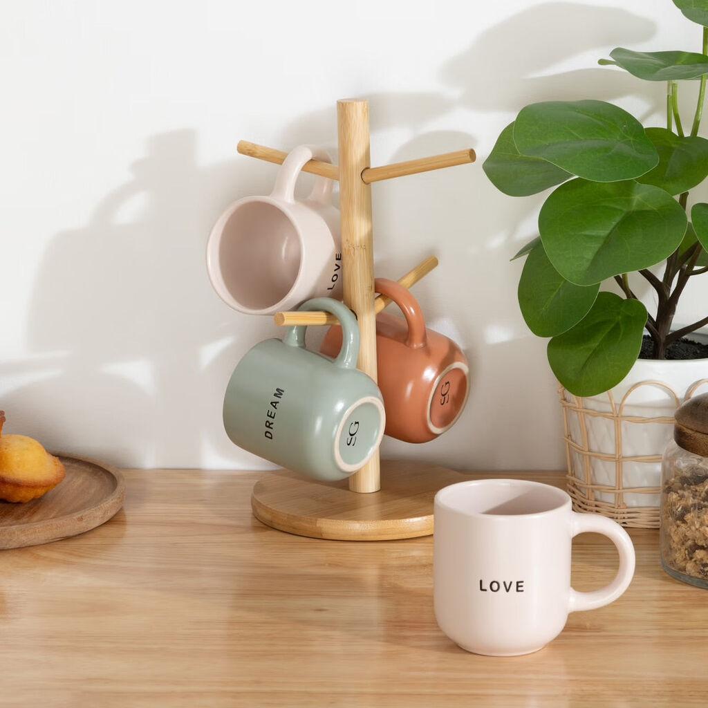 Atmosfera Šoljice i stalak Mots, 240 ml, 4 komada, Šarene