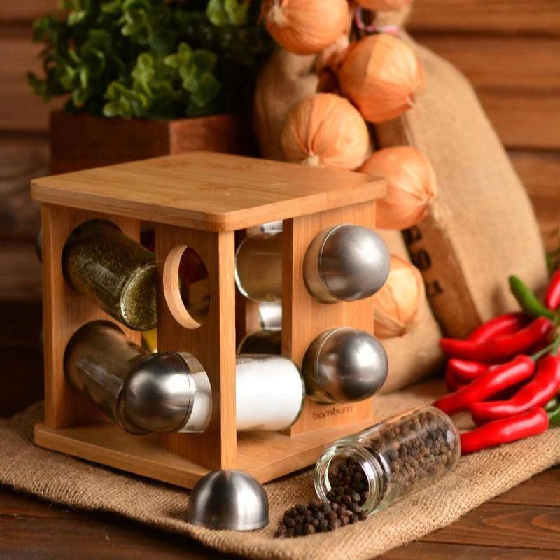 Milleryt Set za začine Donen Bambum, 8 komada, Smeđi