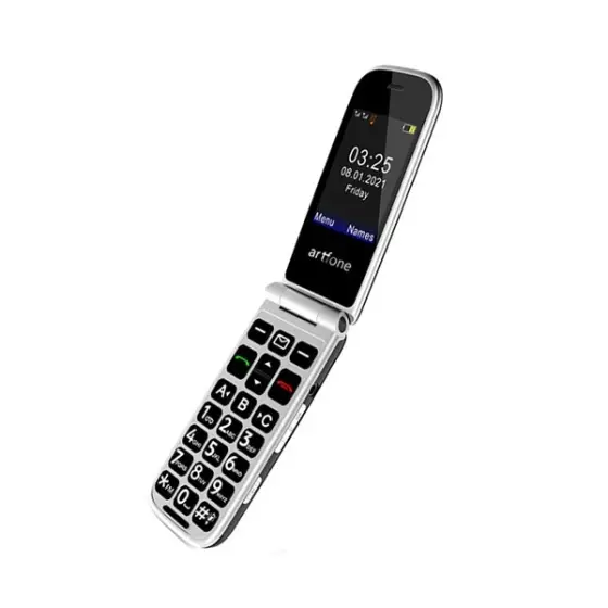 Artfone Mobilni telefon na preklop F20, 2.4", Dual SIM, Micro SD, Bluetooth, Sivi