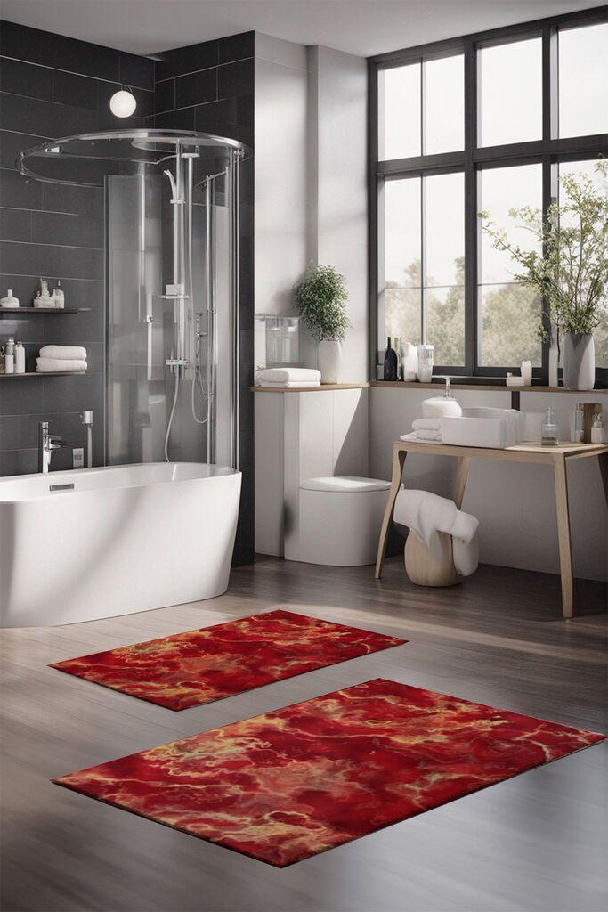 L'essentiel Maison Set tepiha za kupatilo CT-5052, 2 komada, crvena