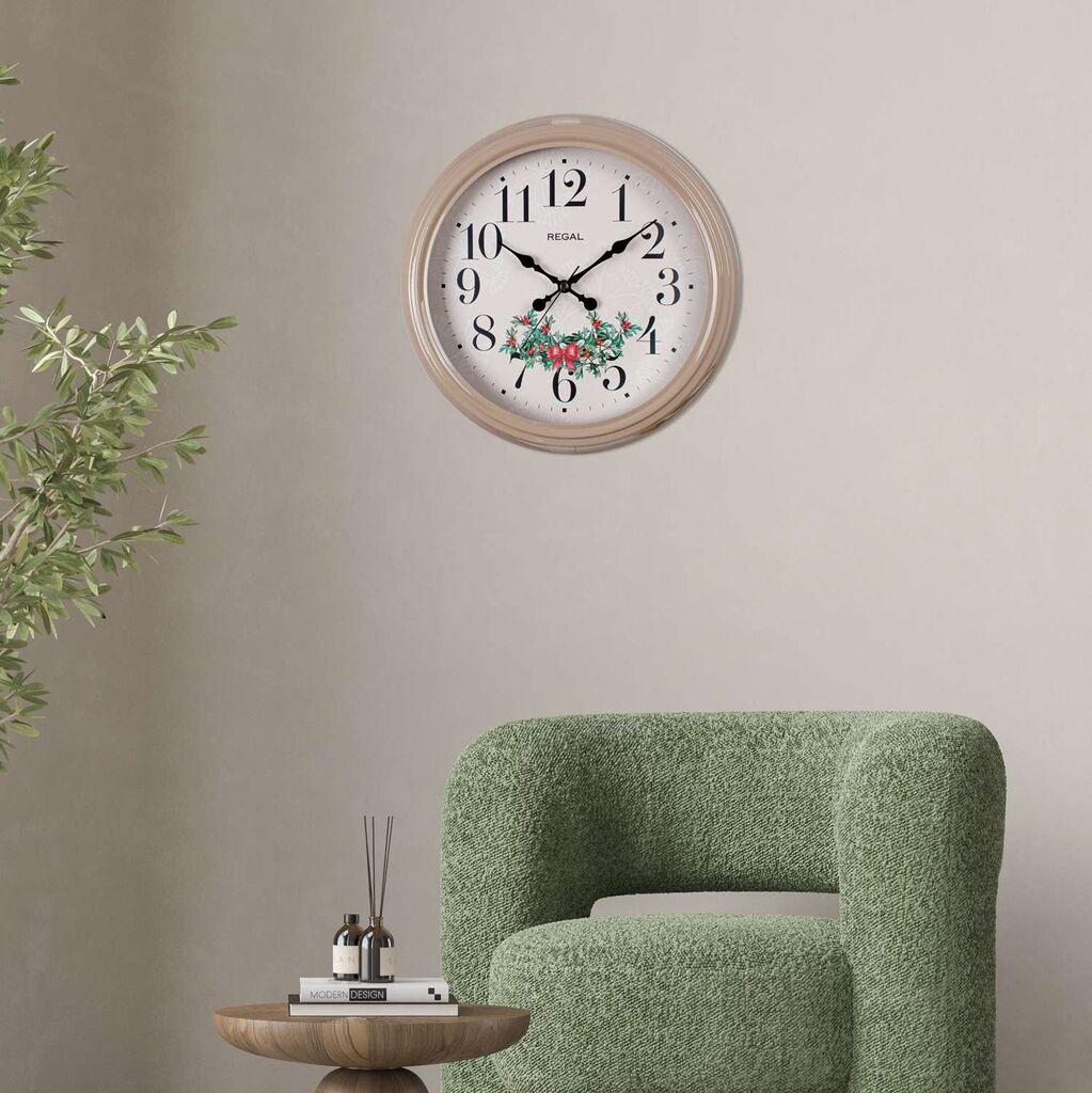 Zidni sat Wallity Imela, 40x40 cm, Krem