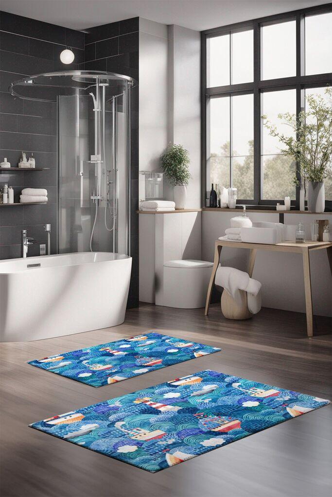 L'essentiel Maison Set prostirki za kupatilo CT-5291, 2 komada, plava