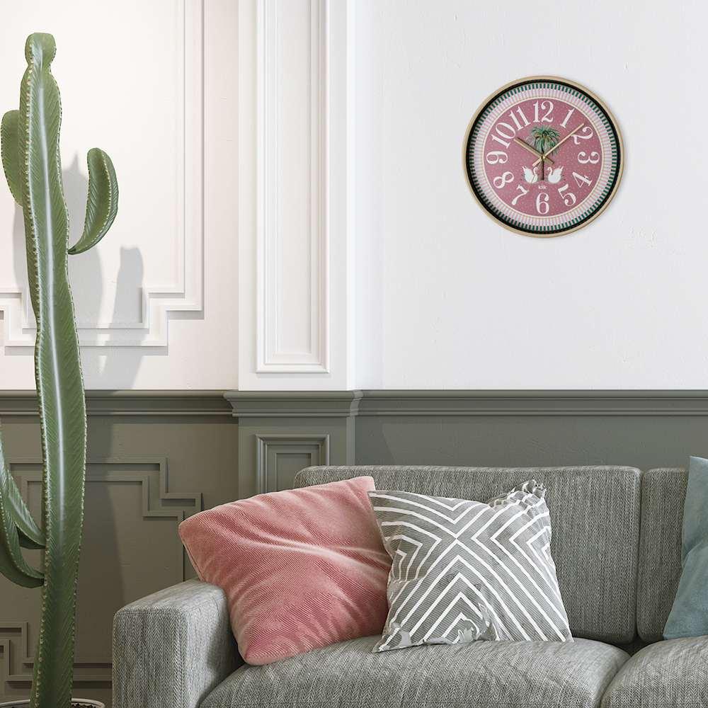 Zidni sat Wallity Lakirani, 30,5x30,5 cm, Zlatna boja