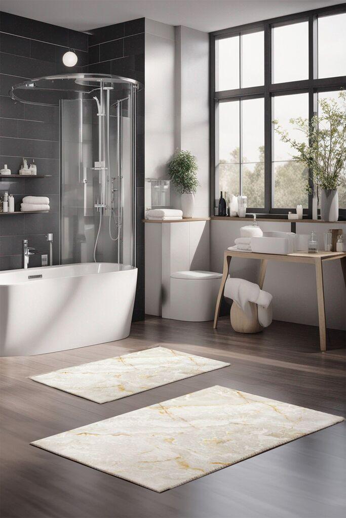 L'essentiel Maison Set prostirki za kupatilo CT-5039, 2 komada, bijela