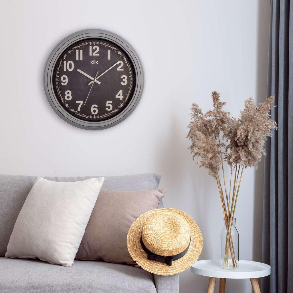 Zidni sat Auris, 34x34 cm, siva