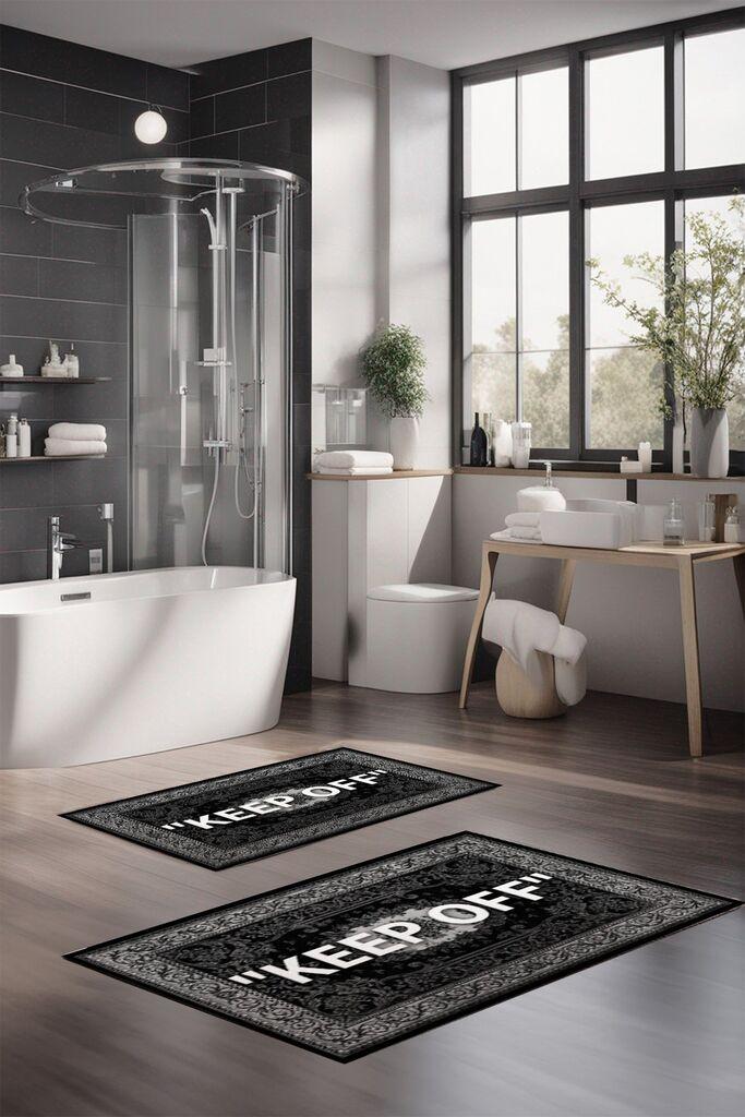 L'essentiel Maison CT-5282 Set prostirki za kupatilo, 2 komada, tamno siva