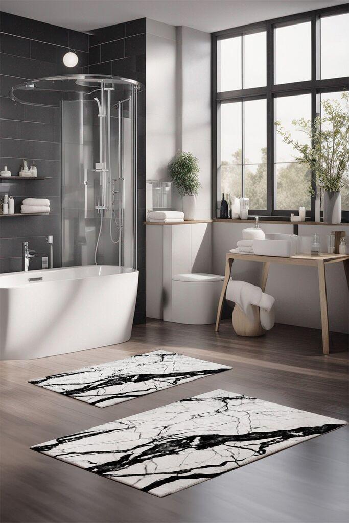 L'essentiel Maison Set prostirki za kupatilo CT-5057, 2 komada, bijela