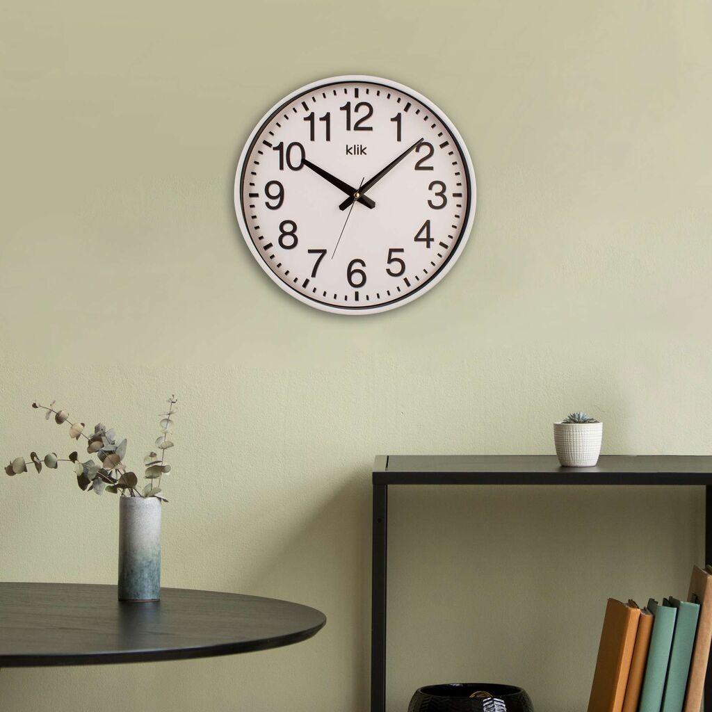 Zidni sat Wallity Simplex, 38x38 cm, Bijeli