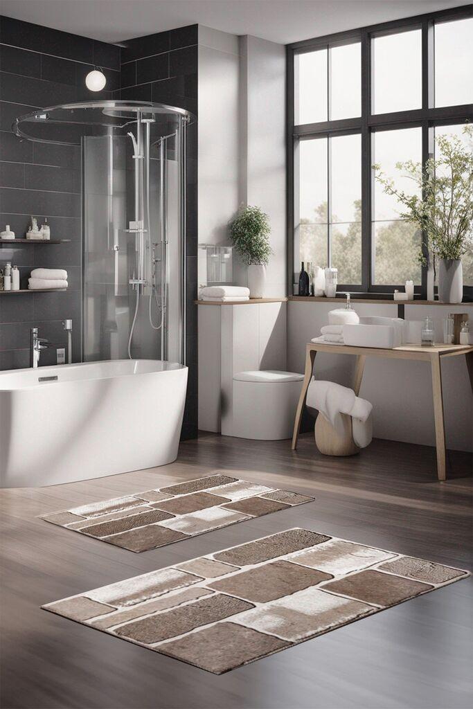 L'essentiel Maison Set tepiha za kupatilo CT-5179, 2 komada, smeđa