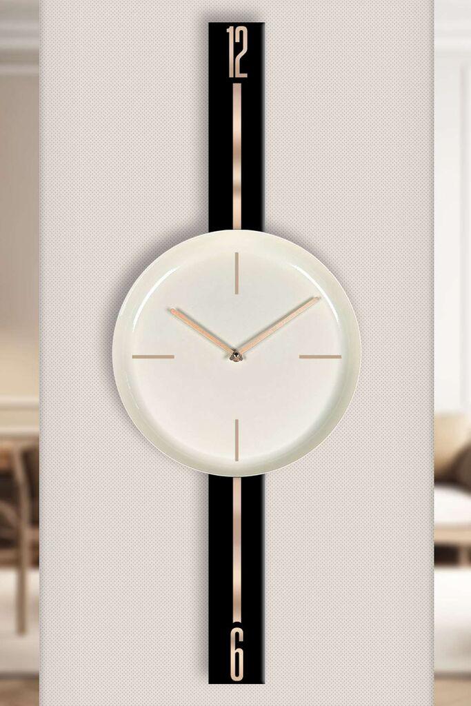 Zidni sat Wallity Vlnt103Syhkr, 30x80 cm, Crno-krem