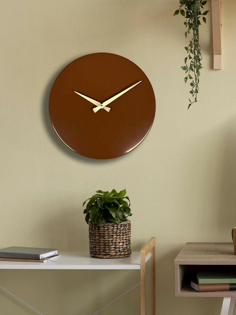 Zidni sat Wallity 35Sivmet, 35x35 cm, Smeđa