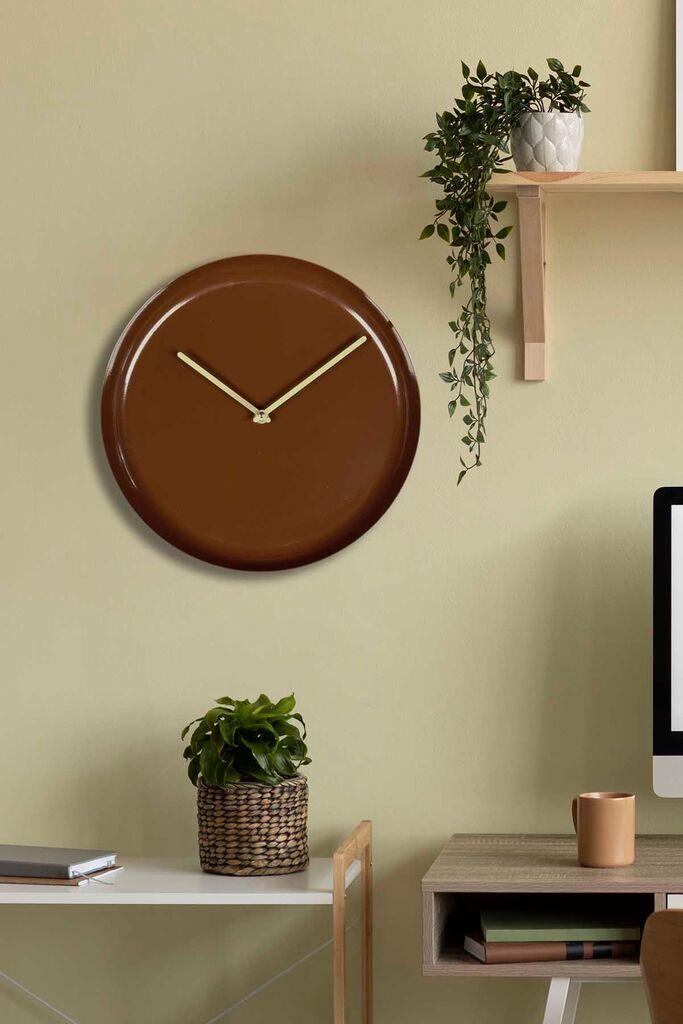 Zidni sat Wallity 30Sivmet, 30x30 cm, Smeđa