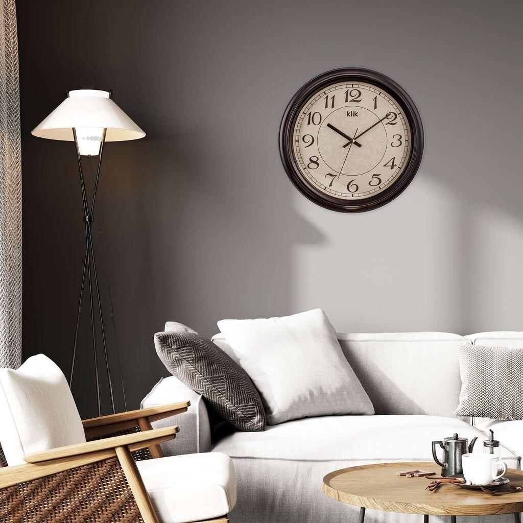 Zidni sat Alfa, 31x31 cm, crni