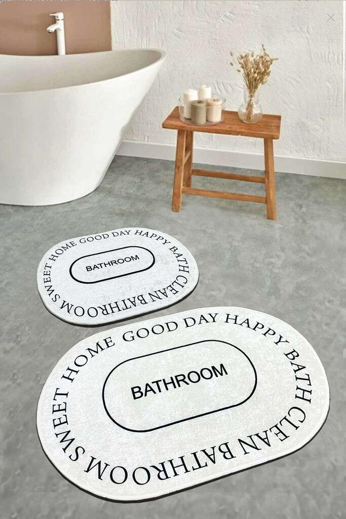 L'essentiel Maison Set prostirki za kupatilo Baindos, 2 Komada, Bijela