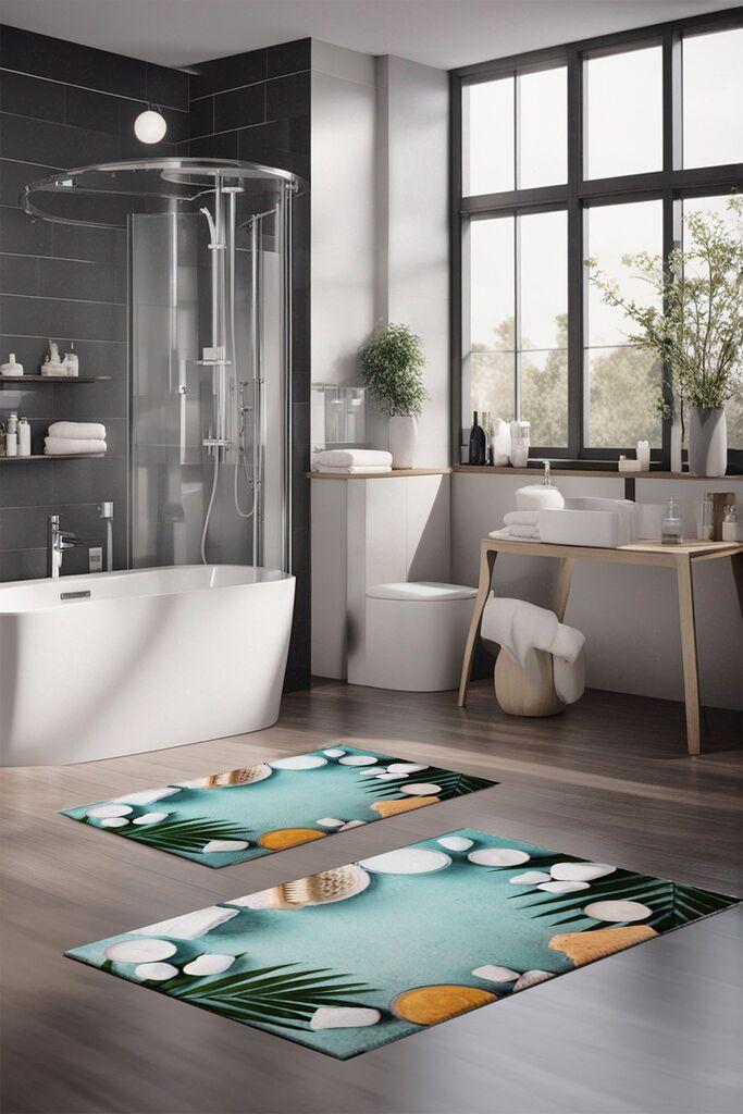 L'essentiel Maison Set tepiha za kupatilo CT-5193, 2 komada, svijetloplava