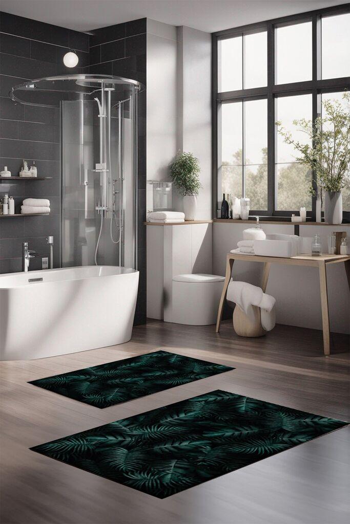 L'essentiel Maison Set tepiha za kupatilo CT-5335, 2 komada, tamnozelena